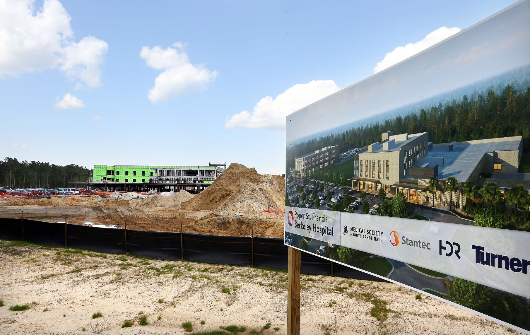 Carnes Crossroads hospital construction site with sign (copy)